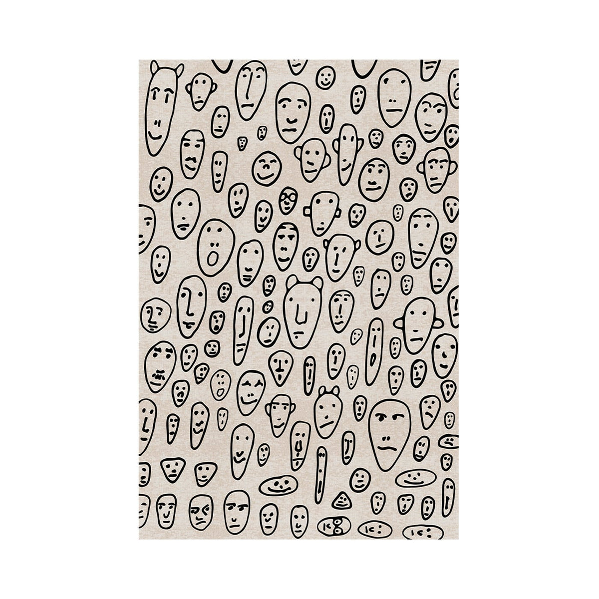 Qeeboo Floating Faces Bianco Tappeto