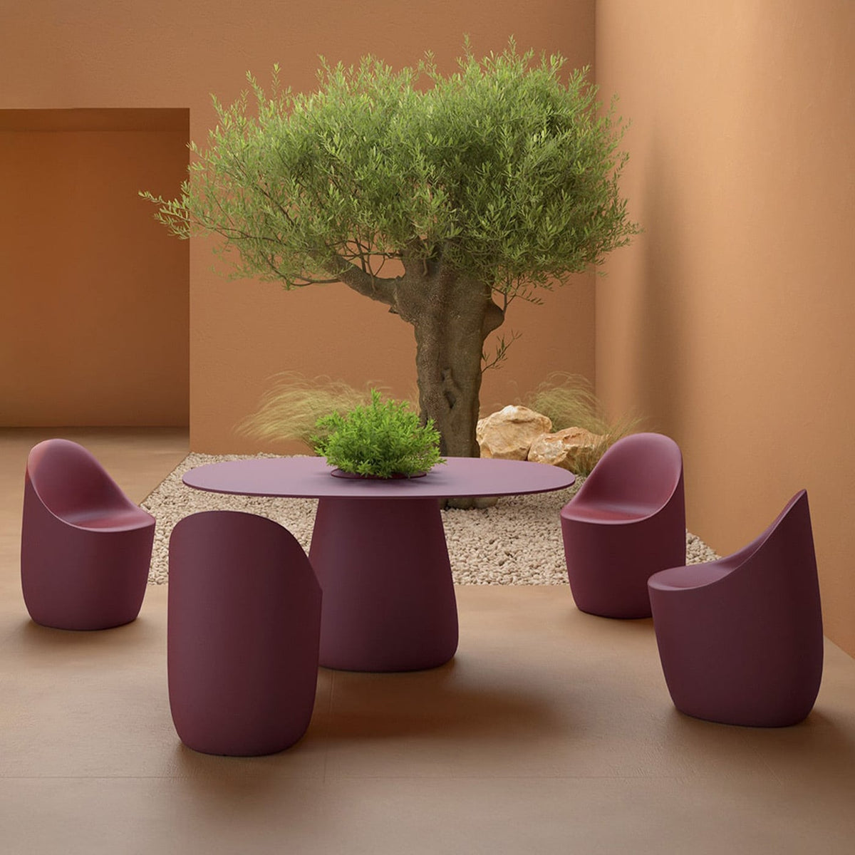 Qeeboo Cobble Tavolo ovale in HPL con secchiello