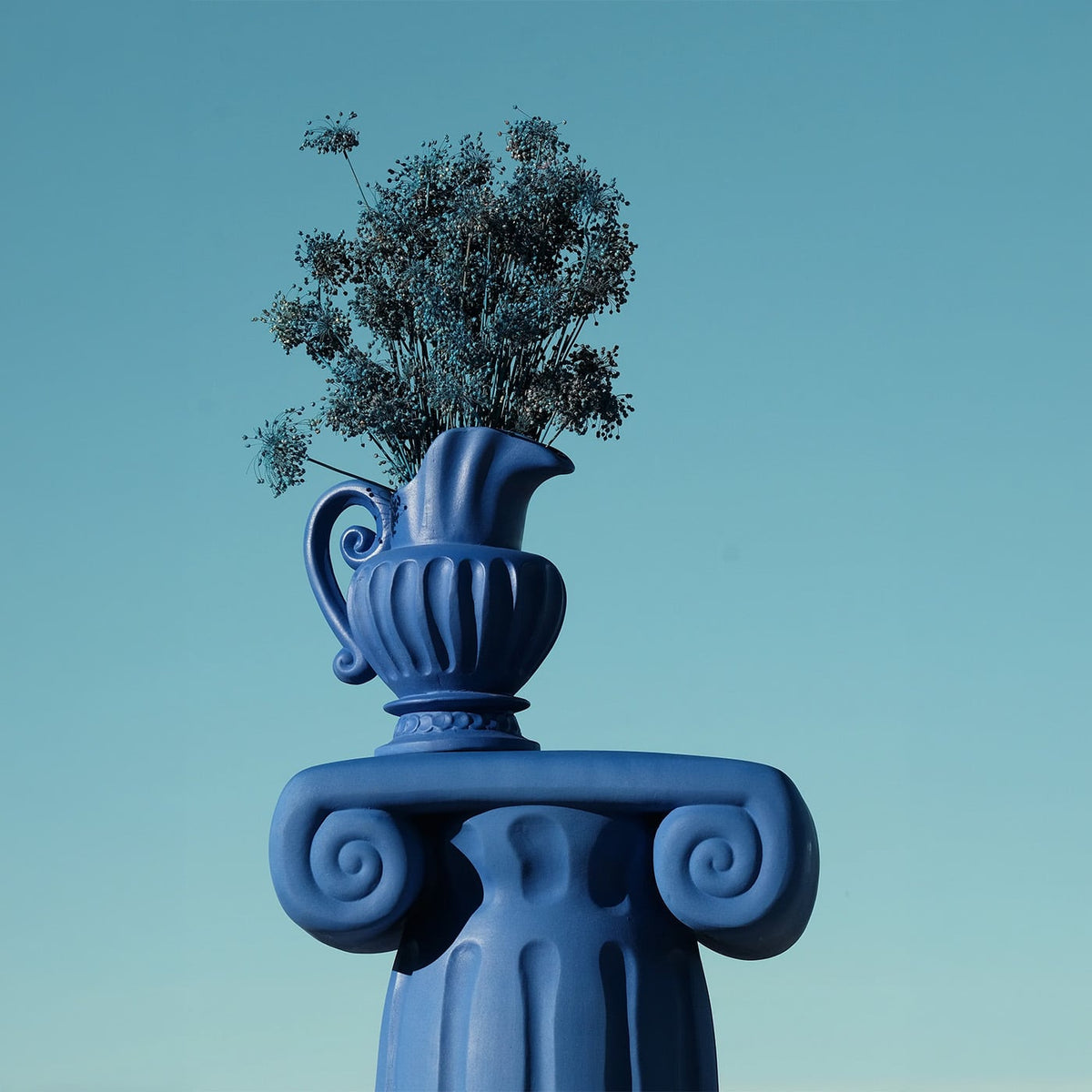 Seletti Terracotta Capitel Blue Sgabello/Tavolino